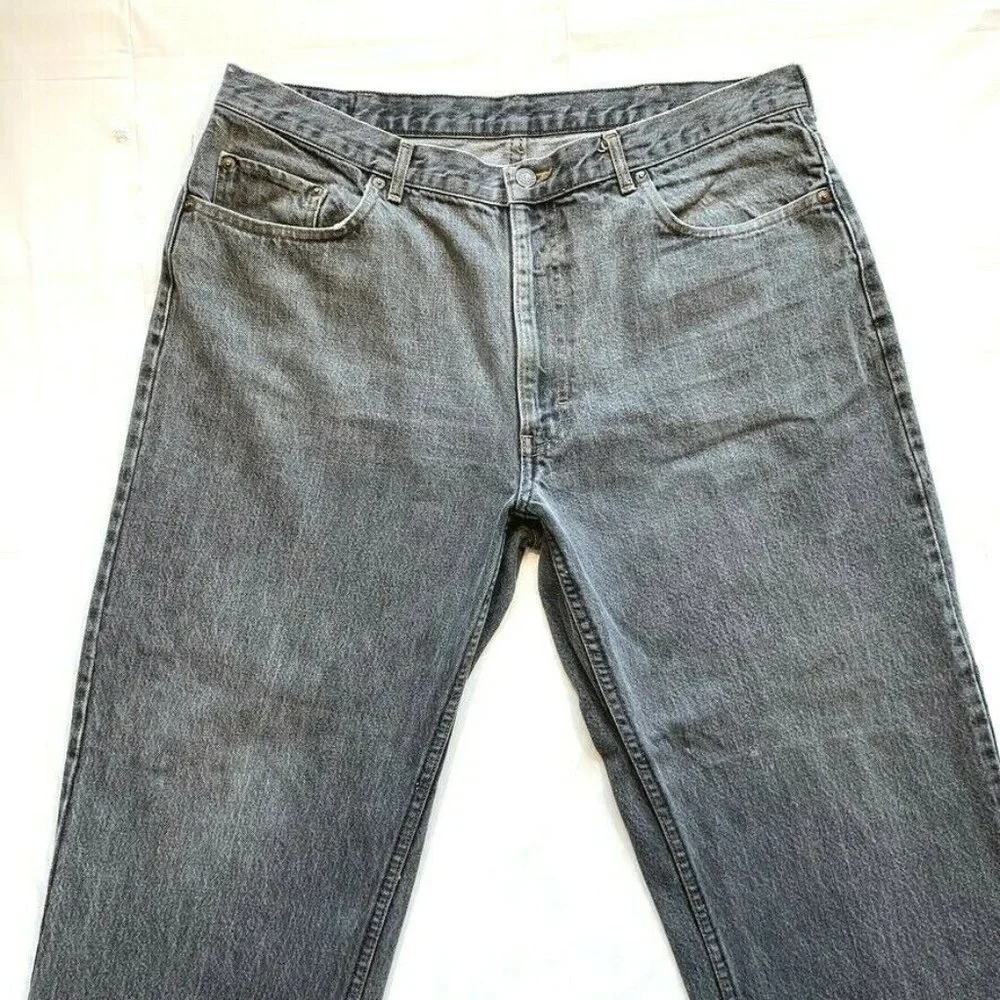 Vintage Polo Ralph Lauren Jeans Mens 38x30 (38x28) USA Made‎ Loose Black Denim